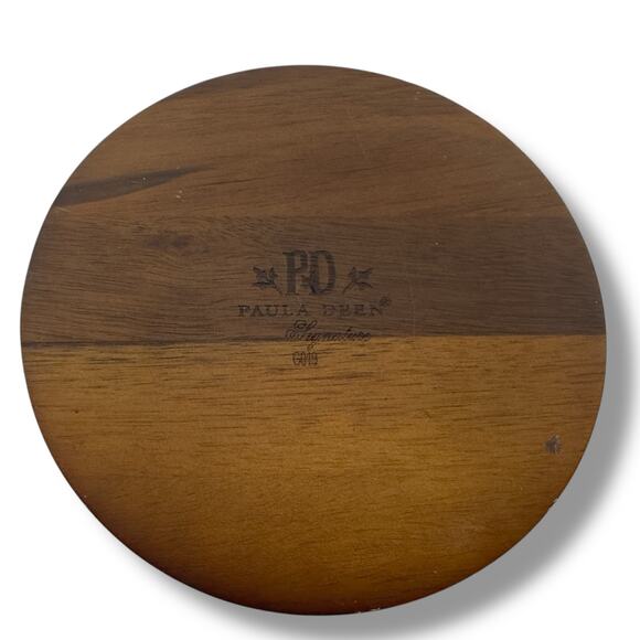 Paula Deen Pantry Ware Signature Wooden Salt Cellar Bowl Box Sliding Lid 5.5" - Picture 10 of 11